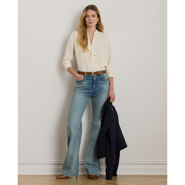 Ralph Lauren High-rise Straight Wide-leg Jean In Blue