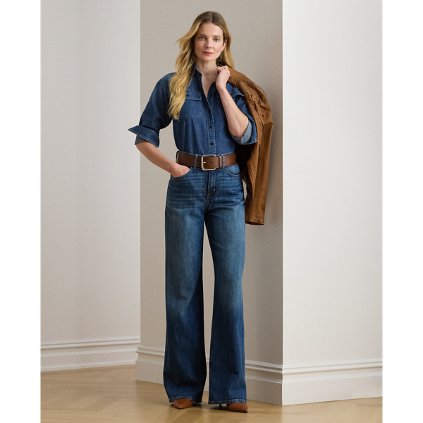 Ralph Lauren High-rise Wide-leg Jean In Blue