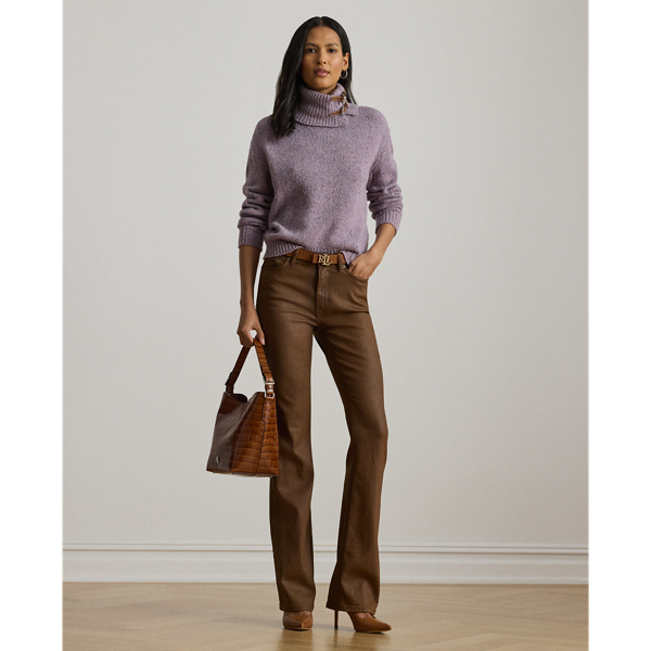 Ralph Lauren Coated High-rise Boot Jean In Brown