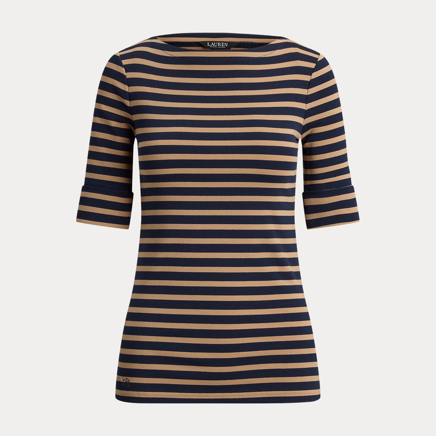 Maglietta a Righe Ralph Lauren con Scollo a Barchetta