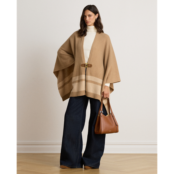 Buckle-Trim Wool-Cashmere Jumper Poncho