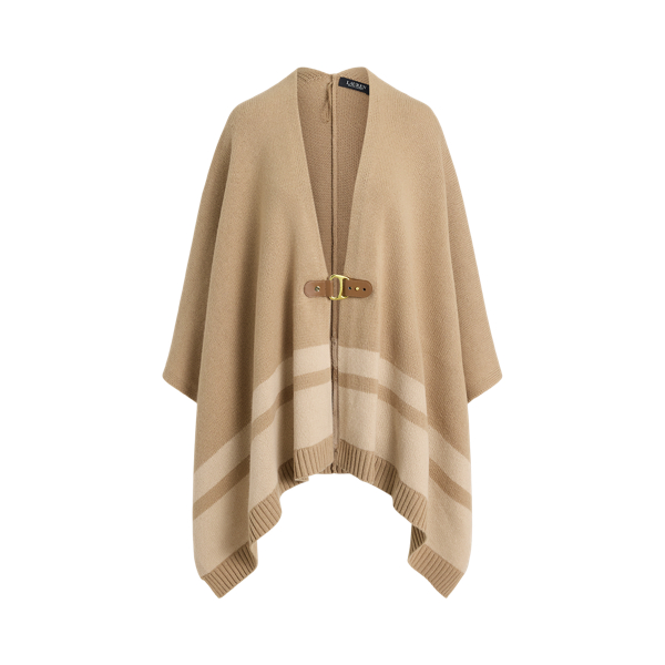 Buckle-Trim Wool-Cashmere Jumper Poncho