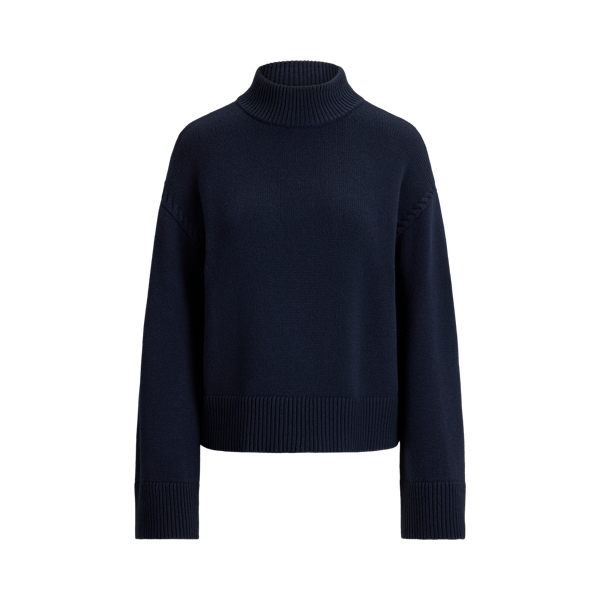 Maglia in Misto Lana Ralph Lauren con Collo a Lupetto