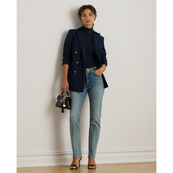 Ralph Lauren High-rise Straight Ankle Jean In Multi