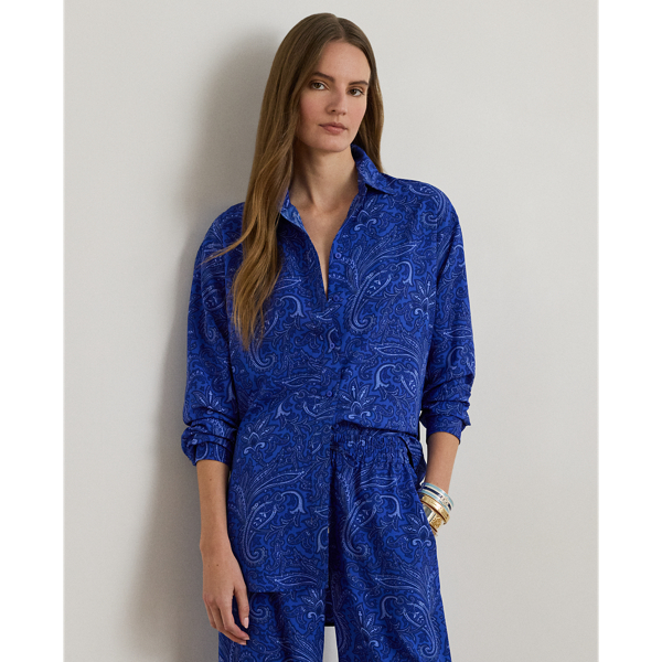 Ralph Lauren Women's Relaxed Fit Paisley Crepe Shirt In Animal Print