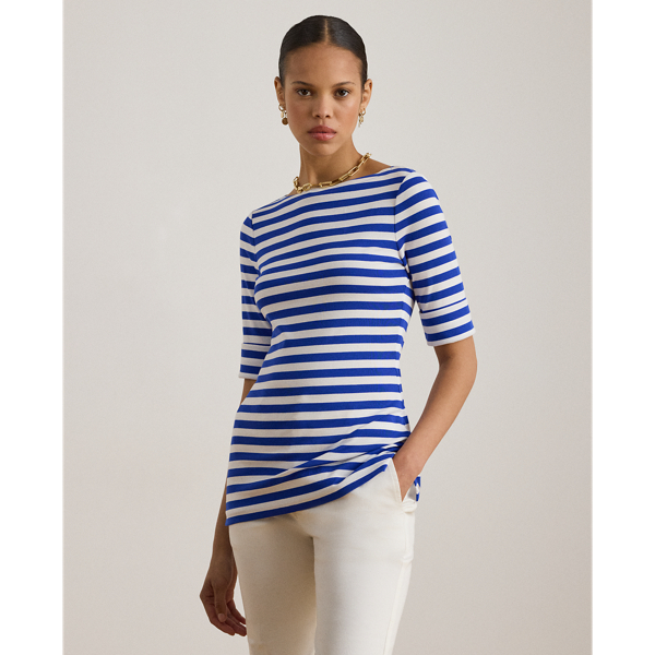 Maglietta a righe Ralph Lauren con scollo a barchetta