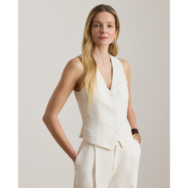 Linen-Blend Twill Waistcoat