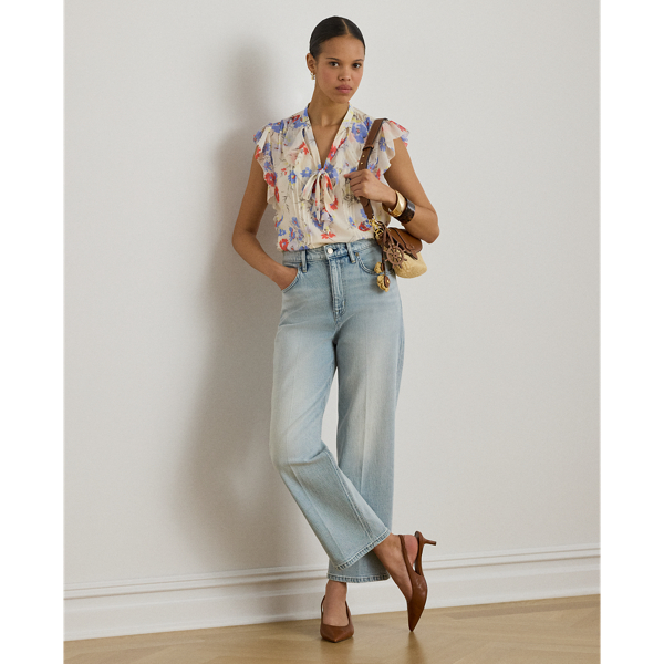 High-Rise Relaxed Straight Ankle Jeans