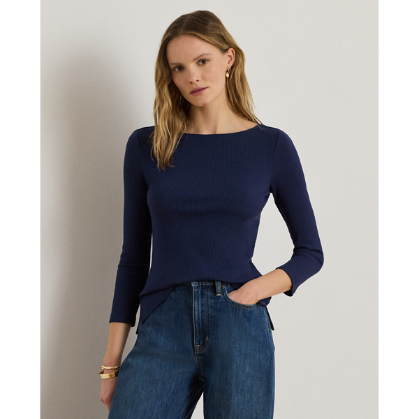 Maglietta in Cotone a Coste Ralph Lauren - Eleganza e Comfor