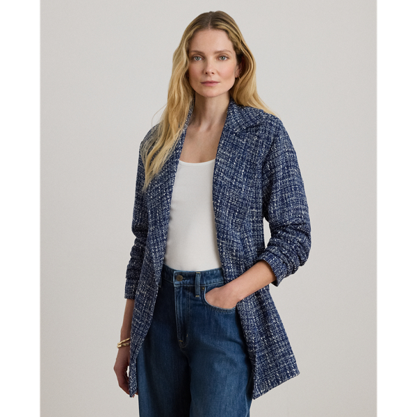 Cotton-Blend Bouclé Wrap Coat