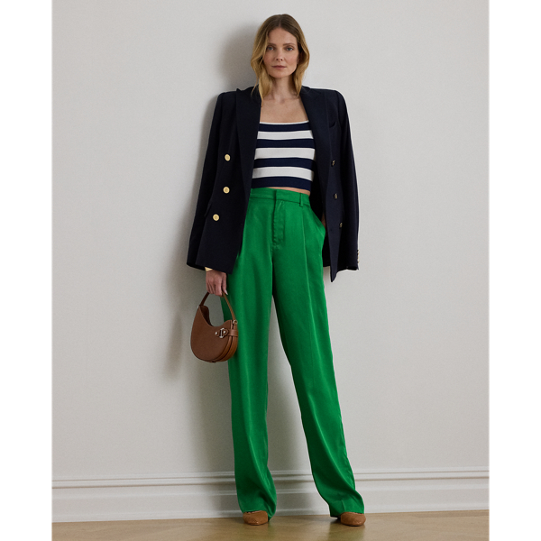 Ralph Lauren Women's Pleated Tapered Pants In Green