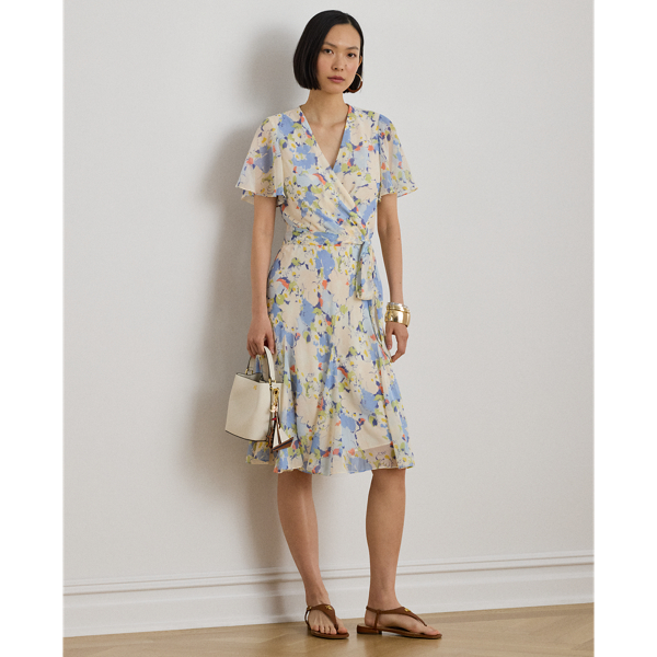 Abito Floreale Ralph Lauren con Scollo a V Incrociato