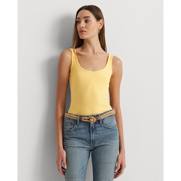 Lauren Petite Cotton-blend Tank Top In Primrose Yellow