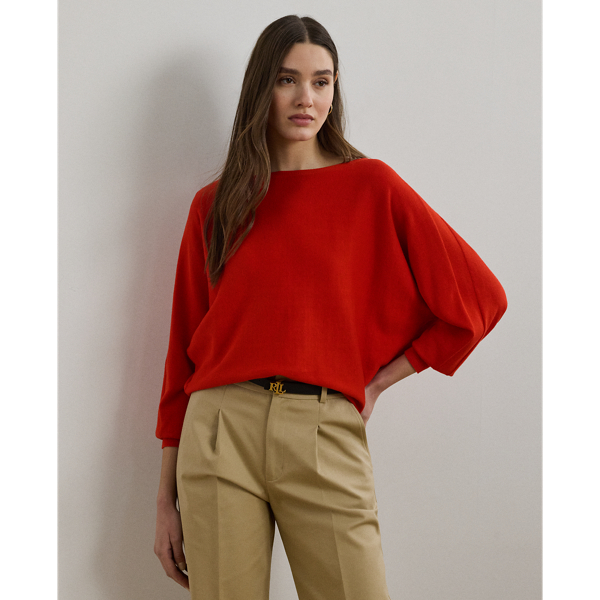 Lauren Petite Ralph Lauren Cotton-blend Dolman-sleeve Sweater