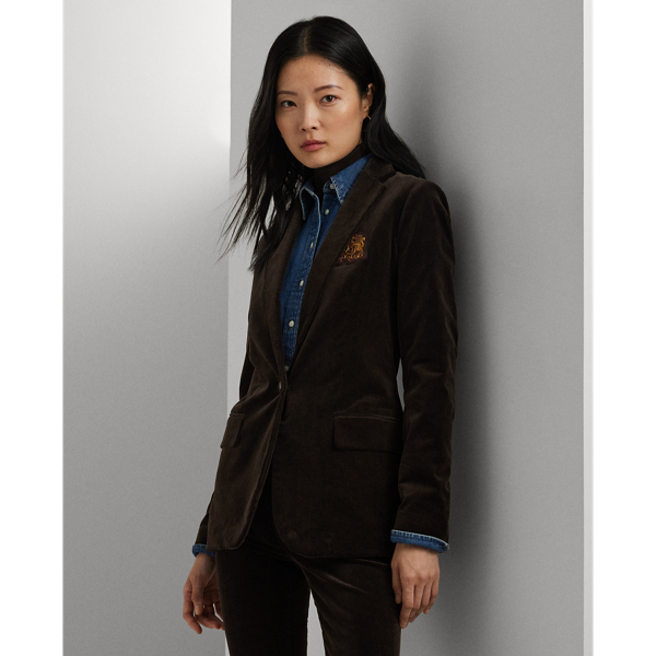 Lauren Petite Bullion Corduroy Blazer In Circuit Brown
