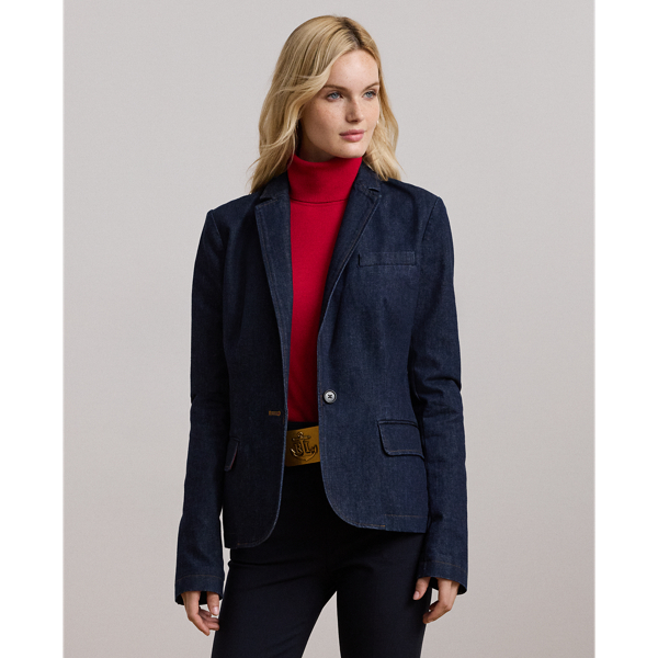 LAUREN PETITE DENIM BLAZER 