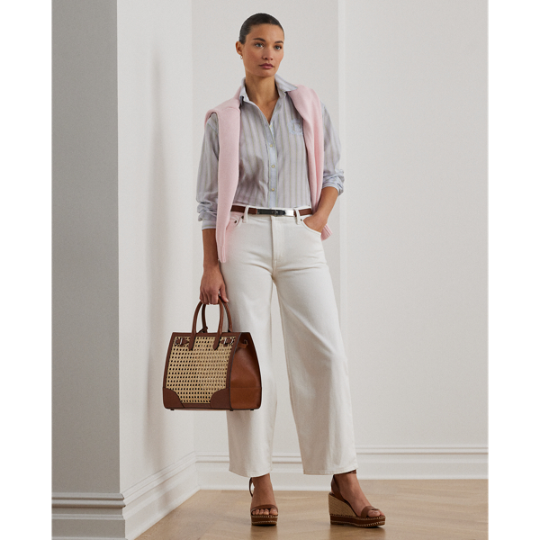 Lauren Petite Ralph Lauren High-rise Wide-leg Cropped Jean