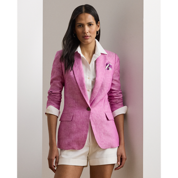 Lauren Petite Ralph Lauren Linen Herringbone Blazer