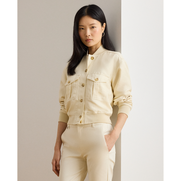 Lauren Petite Ralph Lauren Linen-blend Bomber Jacket