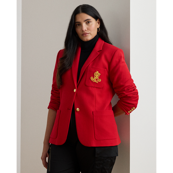 Lauren Woman Ralph Lauren Bullion Jacquard Blazer In Red