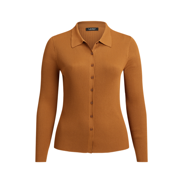 Anchored in  Ralph Lauren Lauren's refined aesthetic, this Polo cardigan features a rib-knit pattern and a slim-fitting silhouette. "Lauren  Ralph Lauren Lauren"-engraved buttons complete the look.