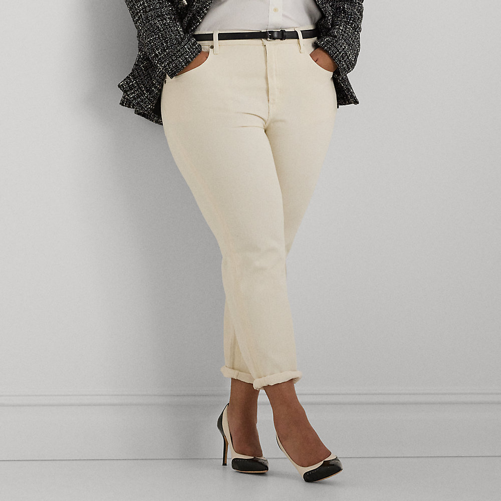 Lauren Woman Relaxed Tapered Ankle Jean In Mascarpone Cream Wash