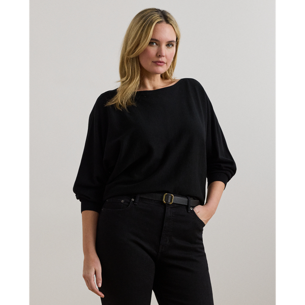 Lauren Woman Ralph Lauren Cotton-blend Dolman-sleeve Sweater