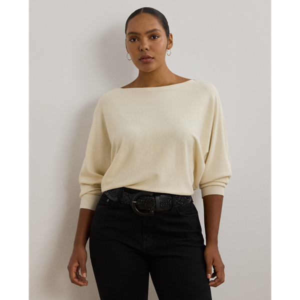 Lauren Woman Ralph Lauren Cotton-blend Dolman-sleeve Sweater