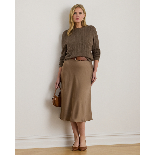 Curve - Satin Charmeuse Midi Skirt - Lauren Curve - Modalova