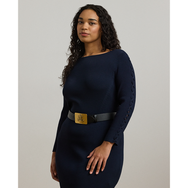 Lauren Woman Rib-knit Boatneck Sweater In Lauren Navy