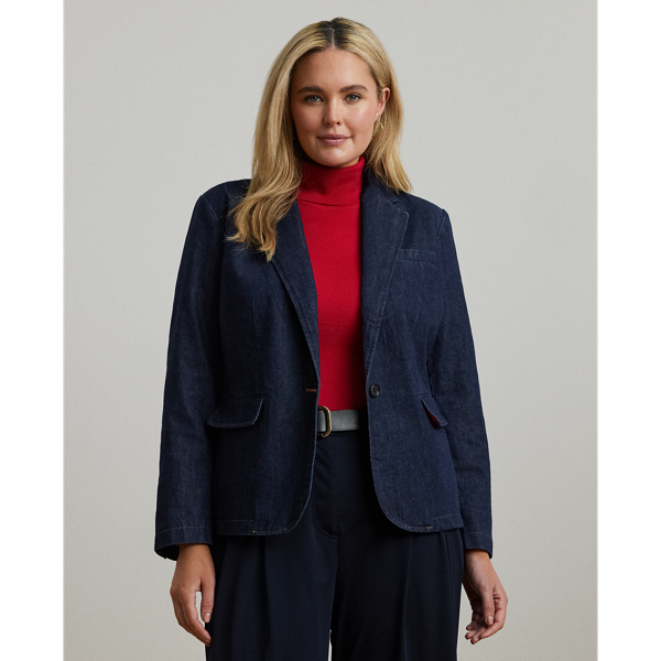 Lauren Woman Denim Blazer In Rinse Wash
