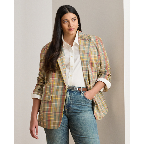 Lauren Woman Ralph Lauren Cotton Madras Blazer