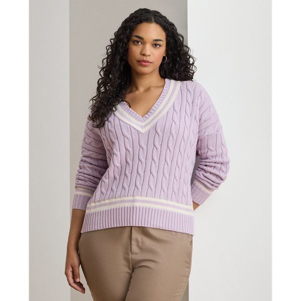 Lauren Woman Ralph Lauren Cable-knit Cotton Cricket Sweater