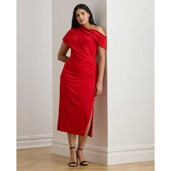 Lauren Woman Ralph Lauren Stretch Jersey Off-the-shoulder Dress In Red