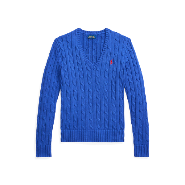 Pull col en V torsadé en coton - Polo Ralph Lauren - Modalova