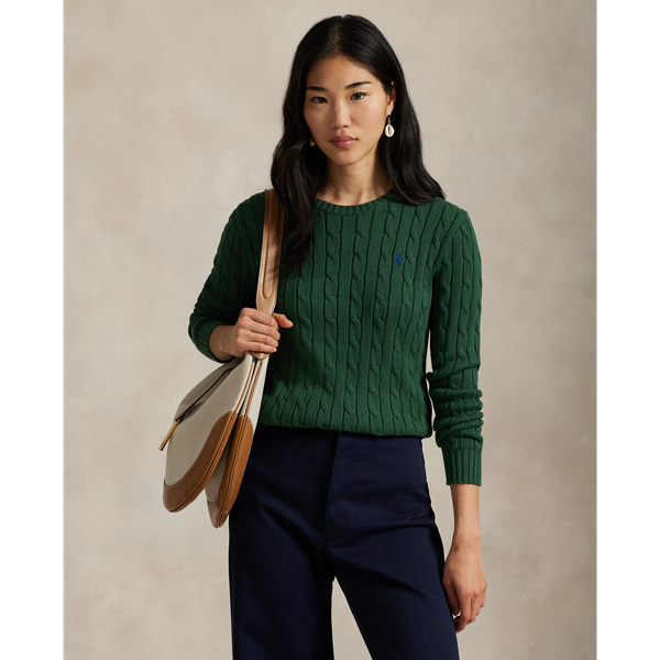 Pull torsadé à col rond en coton - Polo Ralph Lauren - Modalova