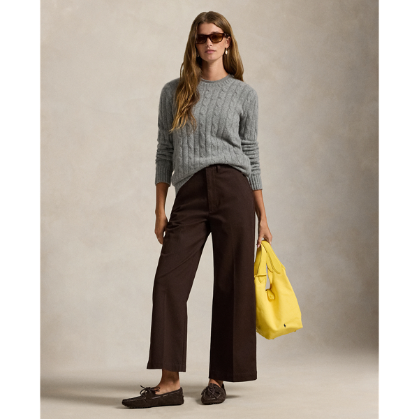 Ralph Lauren Chino Wide-leg Pant In Brown