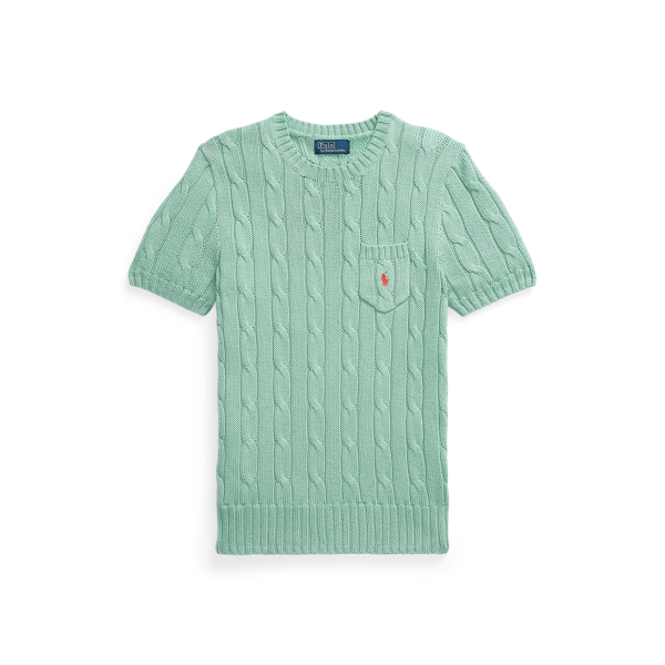 Pull torsadé à manches courtes en coton - Polo Ralph Lauren - Modalova