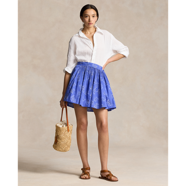 Polo Ralph Lauren Floral A-line Skirt In Blue