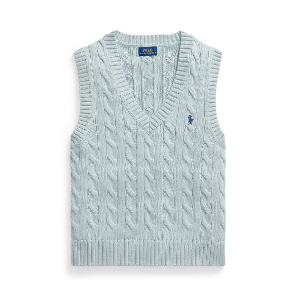 Pull débardeur col en V torsadé en coton - Polo Ralph Lauren - Modalova