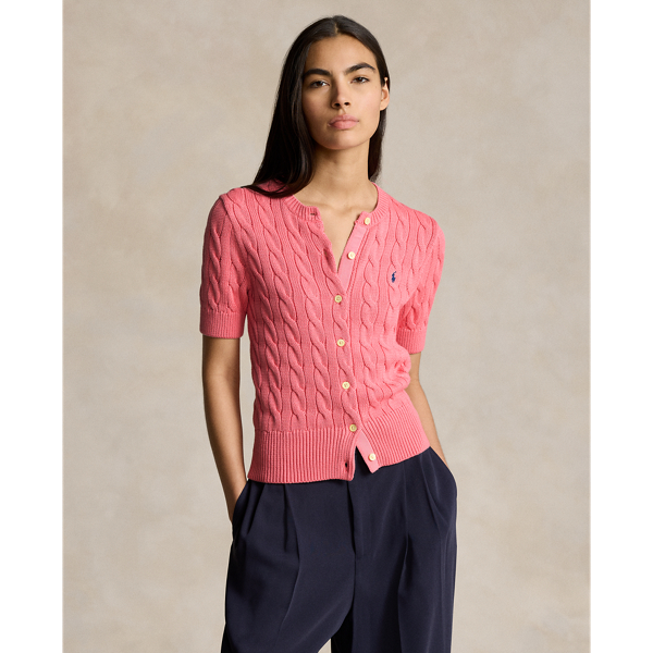 POLO RALPH LAUREN】ケーブルニット ショートスリーブ カーディガン 