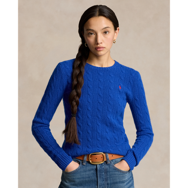 Ralph Lauren Cable-knit Wool-cashmere Sweater In Heritage Royal