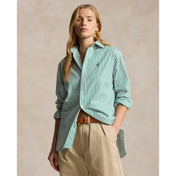 Polo Ralph Lauren Stripe Button-up Shirt In White/bay Green