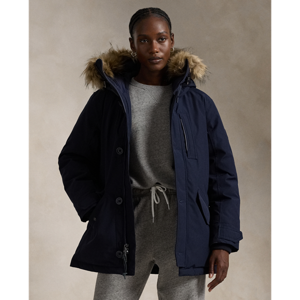 Ralph Lauren Faux-fur-trim Down Parka In Rl Navy