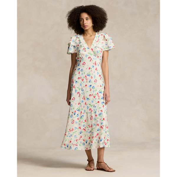 Polo Ralph Lauren Floral Silk Crepe Dress In Vintage Daisy | ModeSens