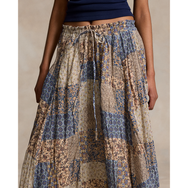 POLO ポロラルフローレン パッチワークラッフルラップスカート POLO ポロラルフローレン パッチワークラッフルラップスカート