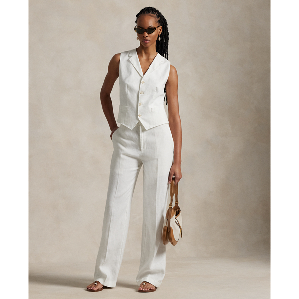 Pantalon droit décontracté en lin - Polo Ralph Lauren - Modalova