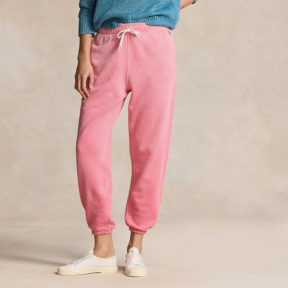 Shop Ralph Lauren Lightweight Fleece Athletic Pant In Ribbon Pink
