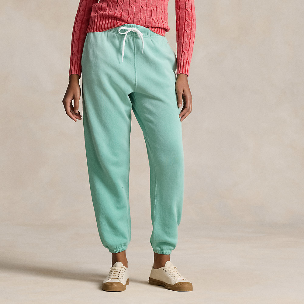 Shop Ralph Lauren Lightweight Fleece Athletic Pant In Celadon