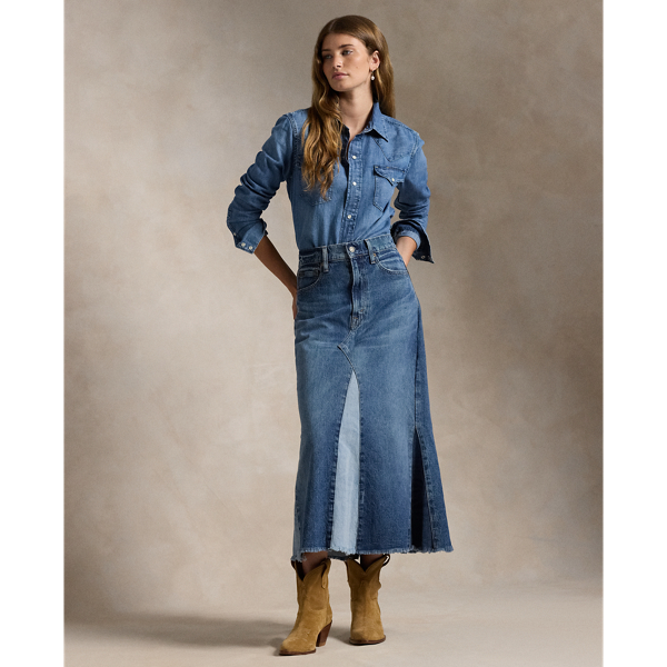 デコンストラクテッド パッチワーク デニム スカート | ラルフ  